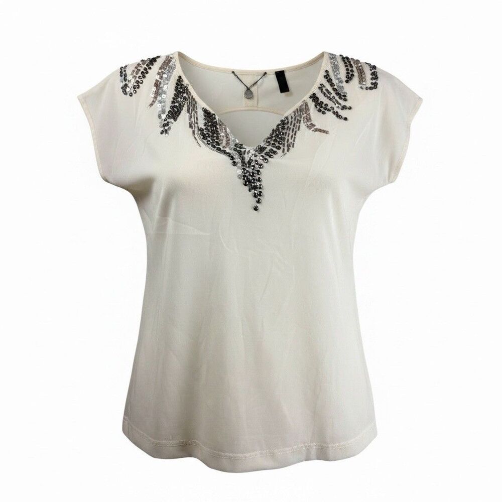 BKE Boutique Daytrip Women's Beaded/Embellished  Blouse Size Small
